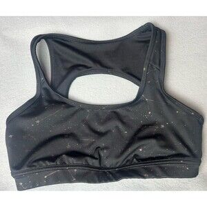 JOY LAB  Womens Black Celestial Unlined Racer Back Cutout Sports Bra Sz M